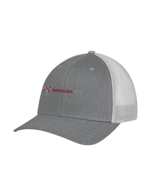 Richardson Adjustable Snapback Original 112 Trucker Cap Heather Grey w/Light Grey Mesh w/Nebraska City Logo
